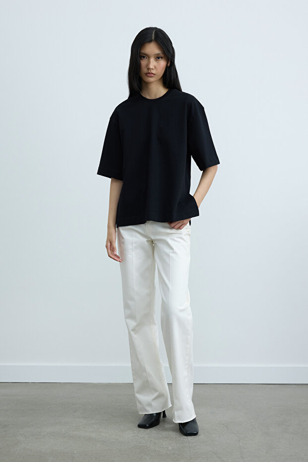 Siyah Nox Oversize Tişört - 3