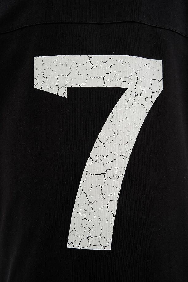 Erkek Printed And Yıkamalı Polo Oversize Ekru Tişört - 4