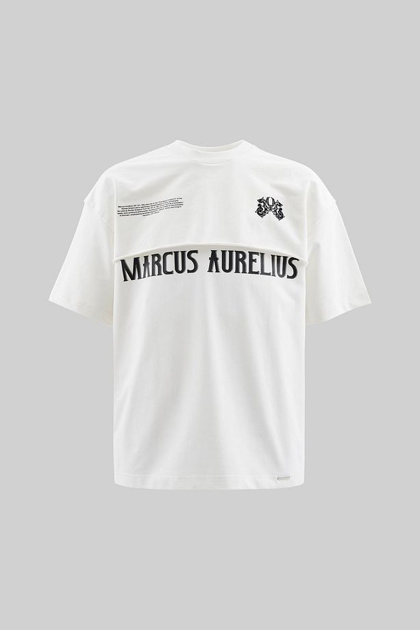 Erkek Marcus Aurelius Oversize Ekru Tişört - 1