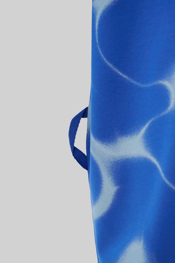 Erkek All Over Abstract Pattern Printed Oversize Soft Mavi Tişört - 3
