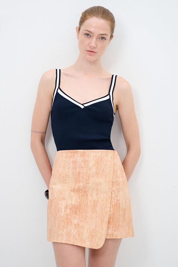 Desenli Mini Etek - 4