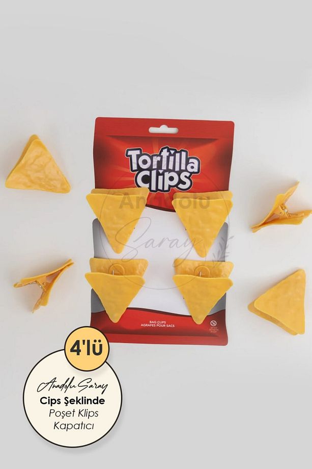 4lü Kızarmış Cips Şeklinde Poşet Kapatıcı Klips Am balaj Ve Sızdırmaz Torba Kapatma Aparatı - 2