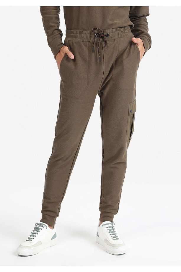 Regular Fit Orta Bel Düz Erkek Yeşil Eşofman Altı - 4