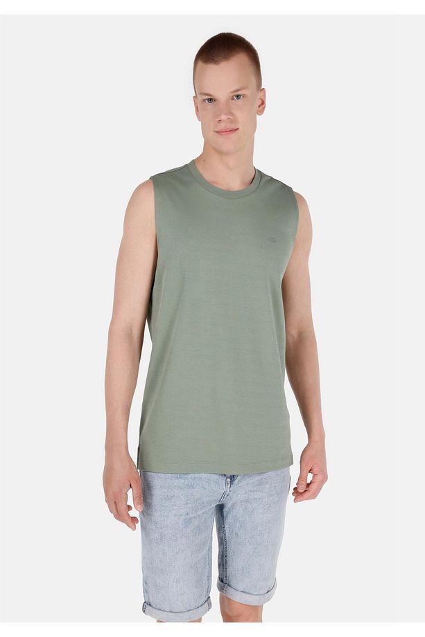 Regular Fit Erkek Yeşil Atlet - 1
