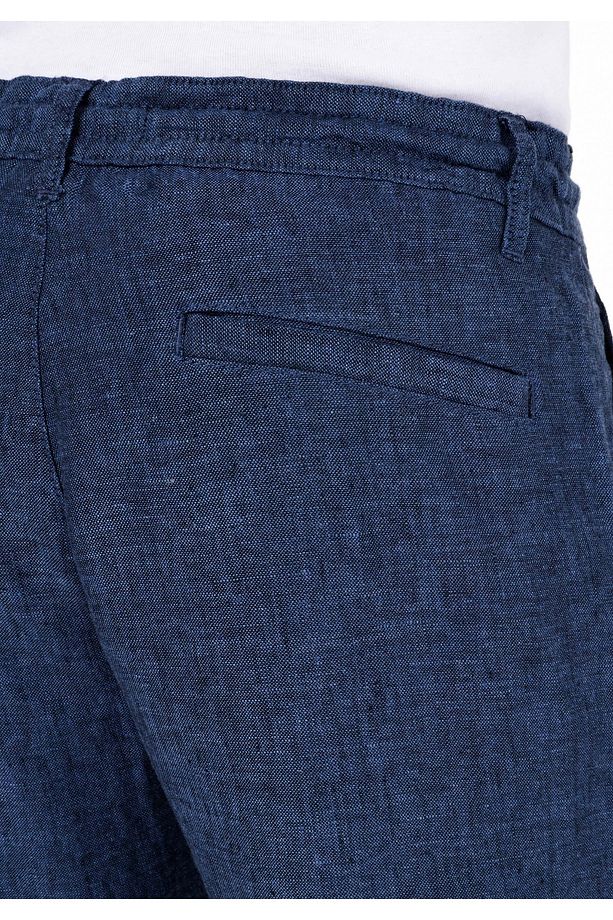 Regular Fit Orta Bel Düz Erkek Lacivert Şort - 5