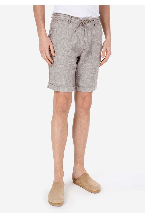 Regular Fit Orta Bel Düz Erkek Kahverengi Şort - 4