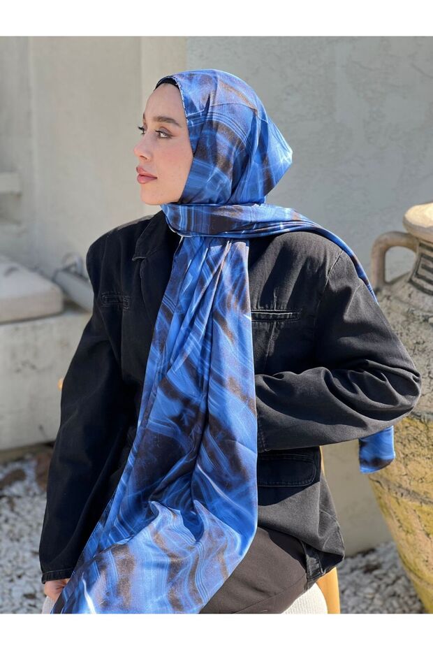 Marble Desen Twill Şal - 3