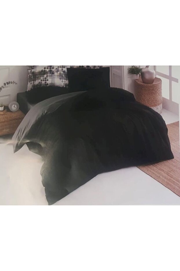 Sweet Strawberry Tartan Plain Ranforce Double Sided Single Duvet Cover Set