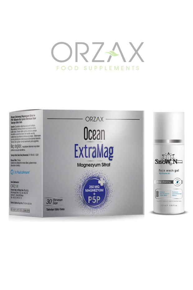 Extramag P-5-P (Contains Vitamin B6 - Magnesium Citrate) 30 Sachets + 100ml Facial Cleansing Gel Gift