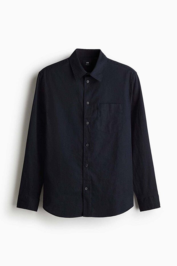Regular Fit Linen-blend shirt