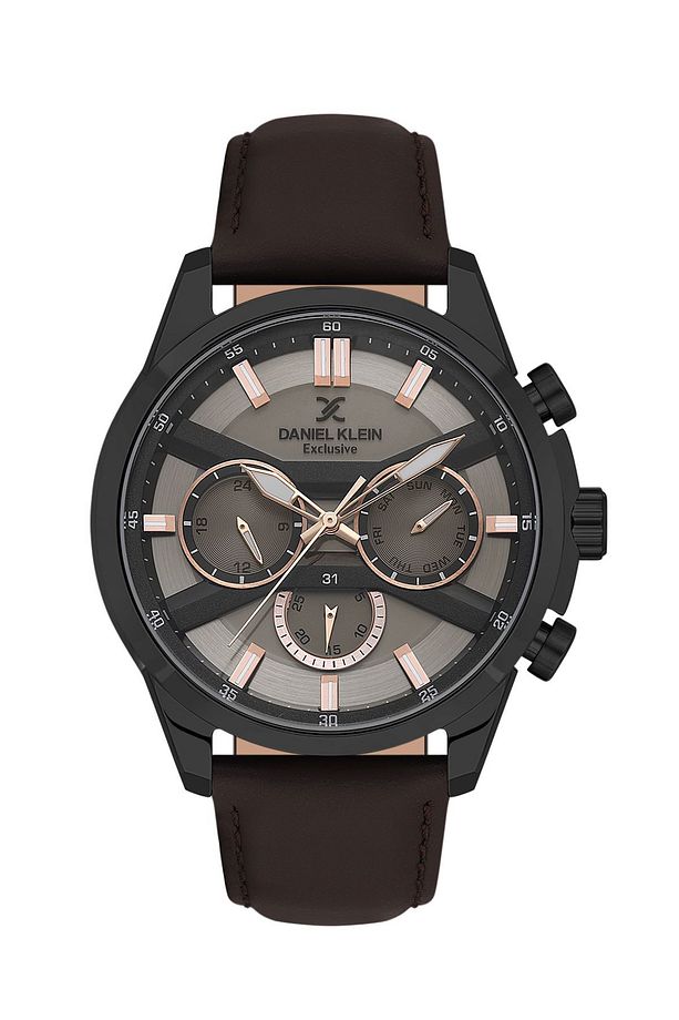 Exclusive Multi Fonksiyonel Takvim, Gün, 12/24 Saat, Dual Time Su Geçirmez Deri Erkek Kol Saati - 4