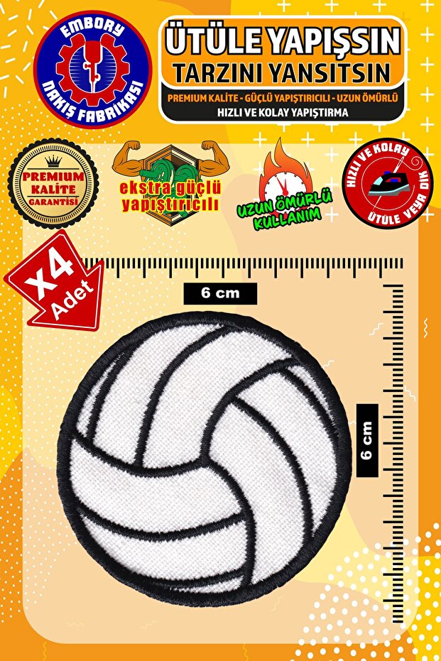 Sticking Coat of Arms Patch & Volleyball Ball (4 Pieces) Übuatla Woven Applique Patch