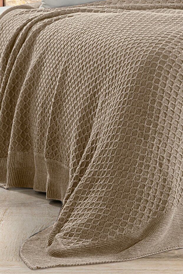 SİMON  Triko Yatak Örtüsü TEK KİŞİLİK 180 x 230 (PÜSKÜT) - - 2