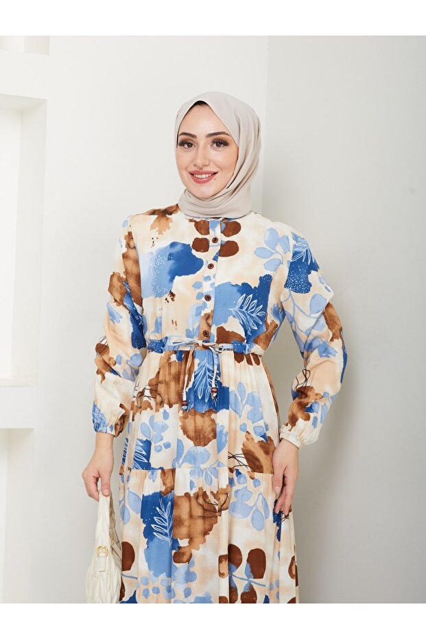 Patterned Viscon Summer Dress - Asm214 - 4