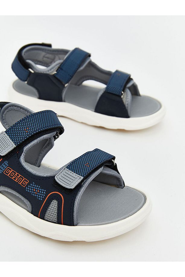 LCW STEPS Gri Cırt Cırtlı Erkek Çocuk Sandalet - 3