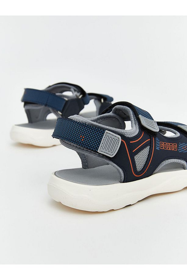 LCW STEPS Gri Cırt Cırtlı Erkek Çocuk Sandalet - 5