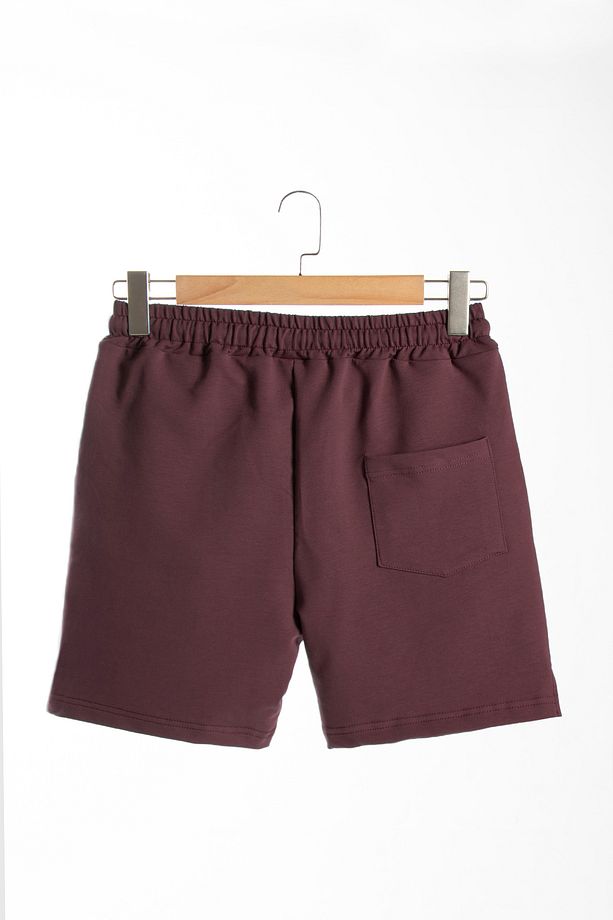 2'li Erkek Bordo - Ekru Basic Regular Fit Şort & Bermuda - 4