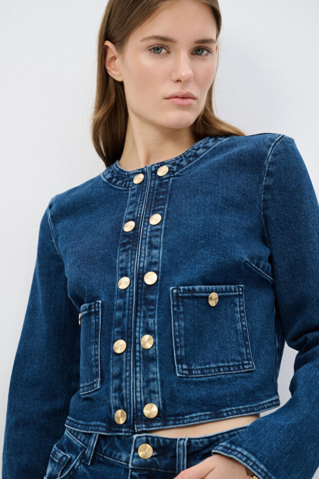 Jean Crop Ceket - 3