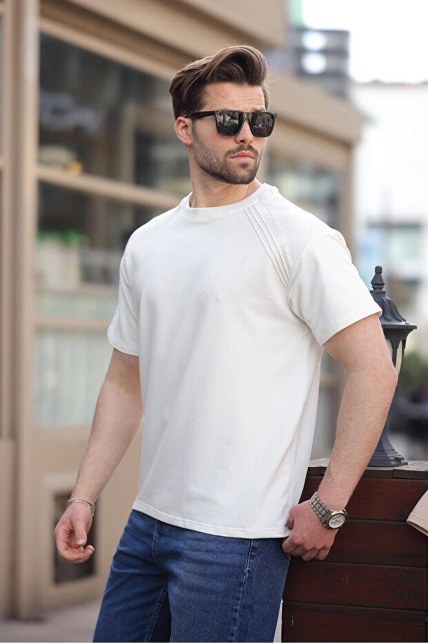 Ανδρικό μπλουζάκι Ecru Crew Neck Basic E7138 - 3