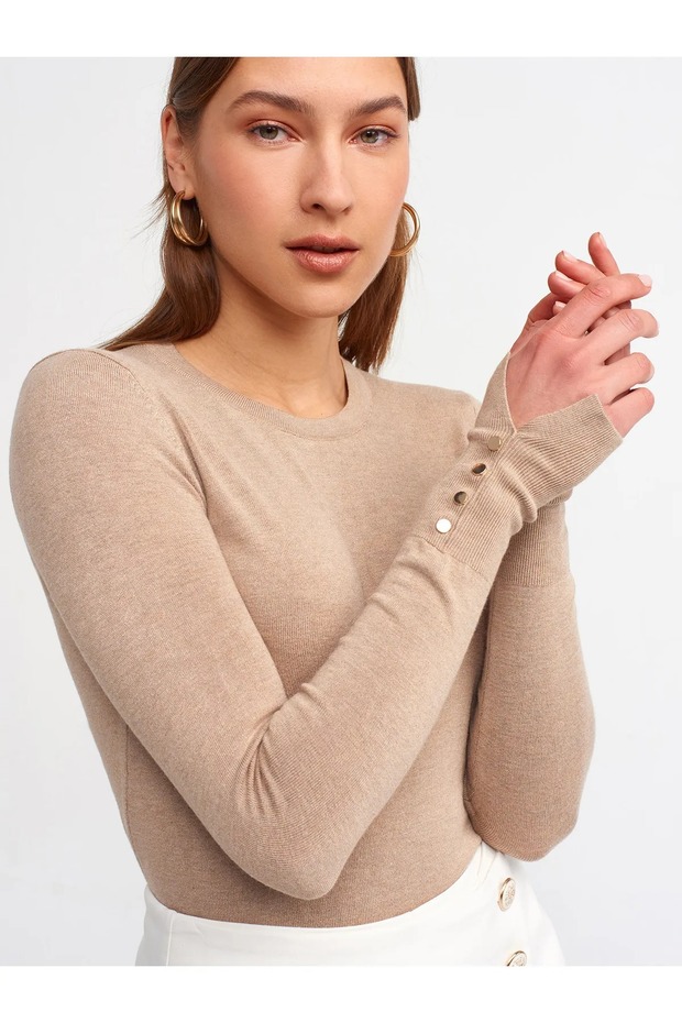 Crew Neck Sleeve Drop Pullover - 3