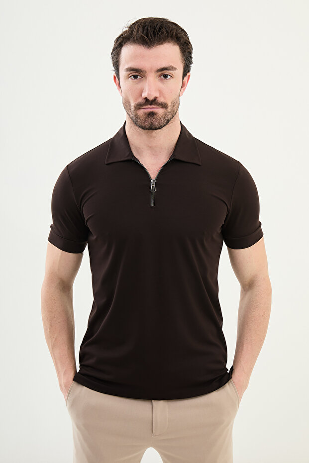 Combed Polo Zippered Collar - 1