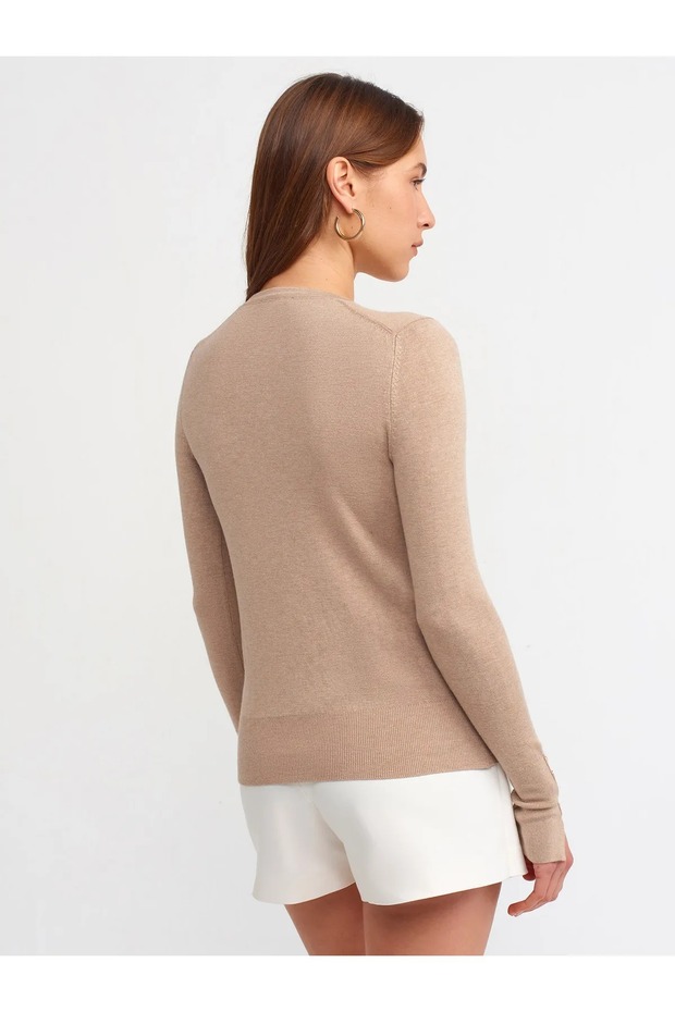 Crew Neck Sleeve Drop Pullover - 4