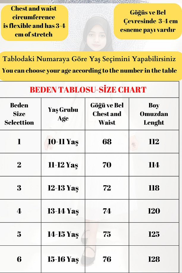Genç Kız Uzun Pliseli Tesettür Elbise - 3