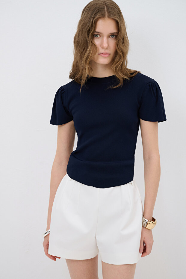 Bisiklet Yaka Triko Bluz - 5