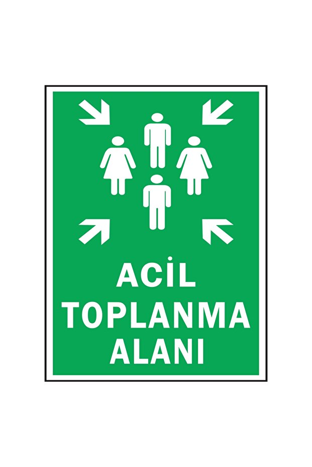 Metal Emergency Assembly Area 15 cm X 20 cm Warning Sign Direction Sign