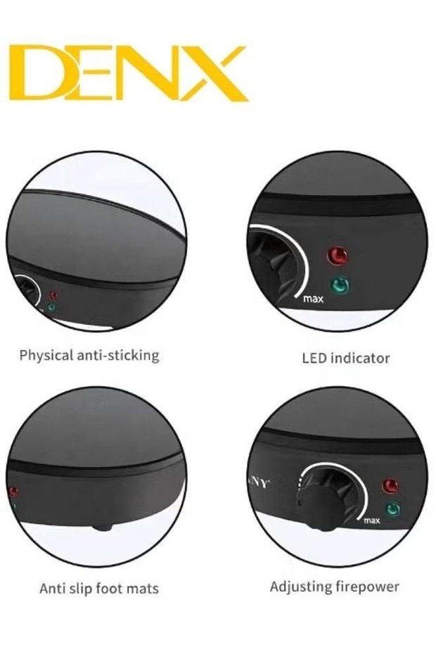 Pancake, Crepe and Waffle Maker, 1000W ,Heat Resistant, with Non-Slip Surface DX2032 - 6