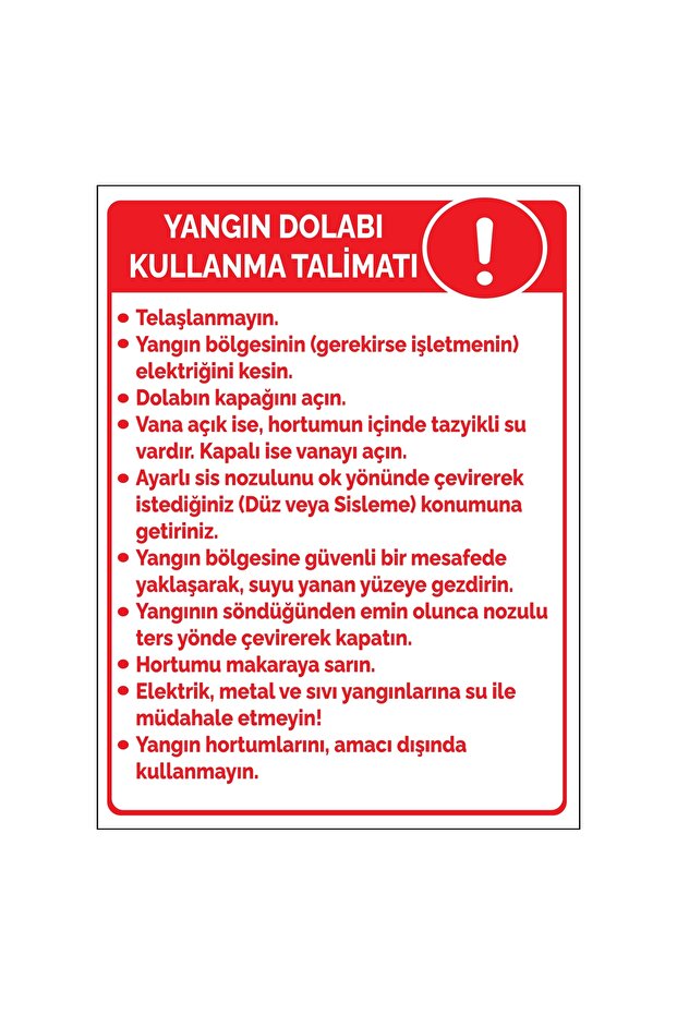 Metal Fire Cabinet Instruction to Use 15 cm X 20 cm Warning Sign Direction Sign