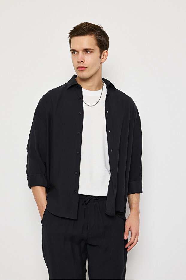 Modal Kumaş Premium Erkek Oversize Gömlek - 3