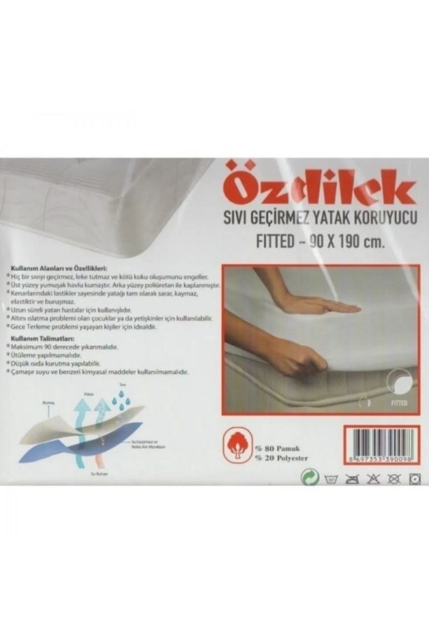 90X190 Sıvı Geçirmez Alez Yatak Koruyucu Tek Kişilik 8697353331817 - 2