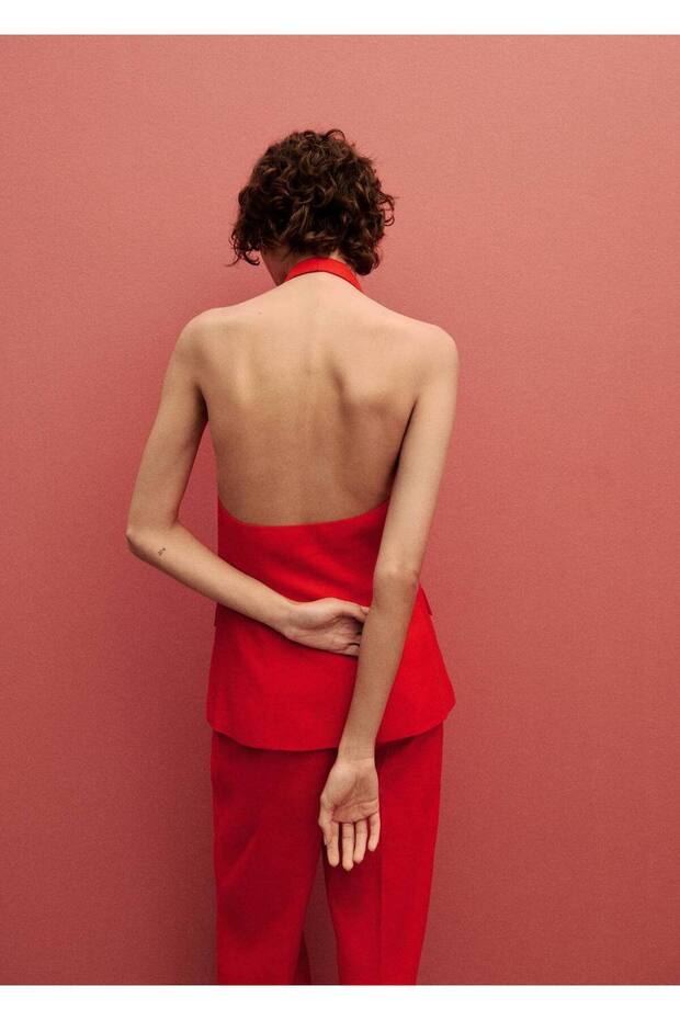 Keten halter yaka yelek - 4