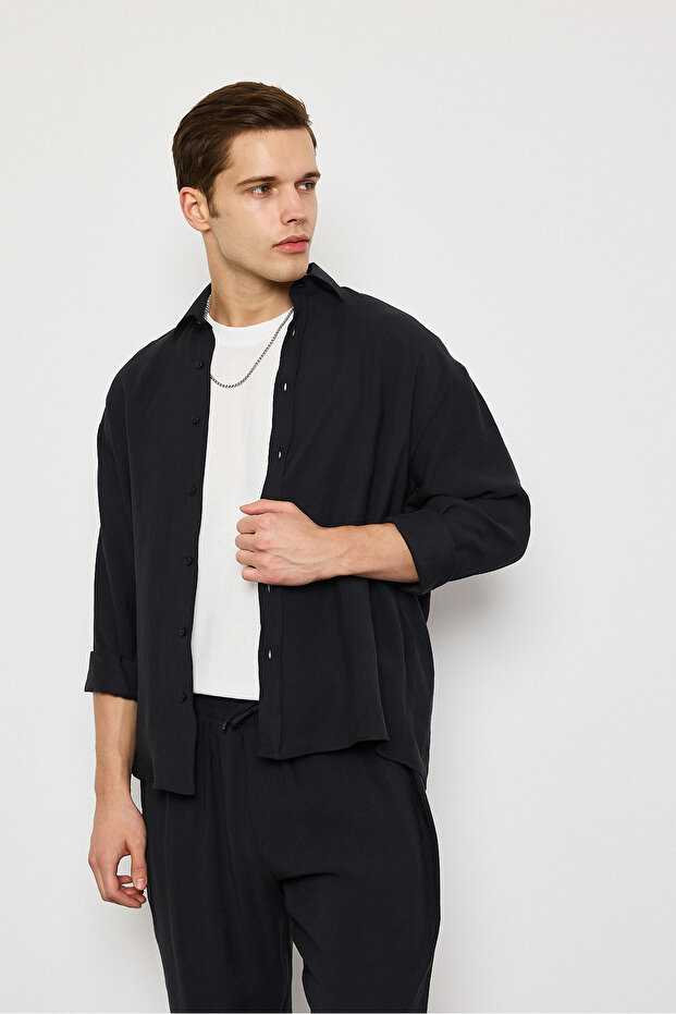 Modal Kumaş Premium Erkek Oversize Gömlek - 7