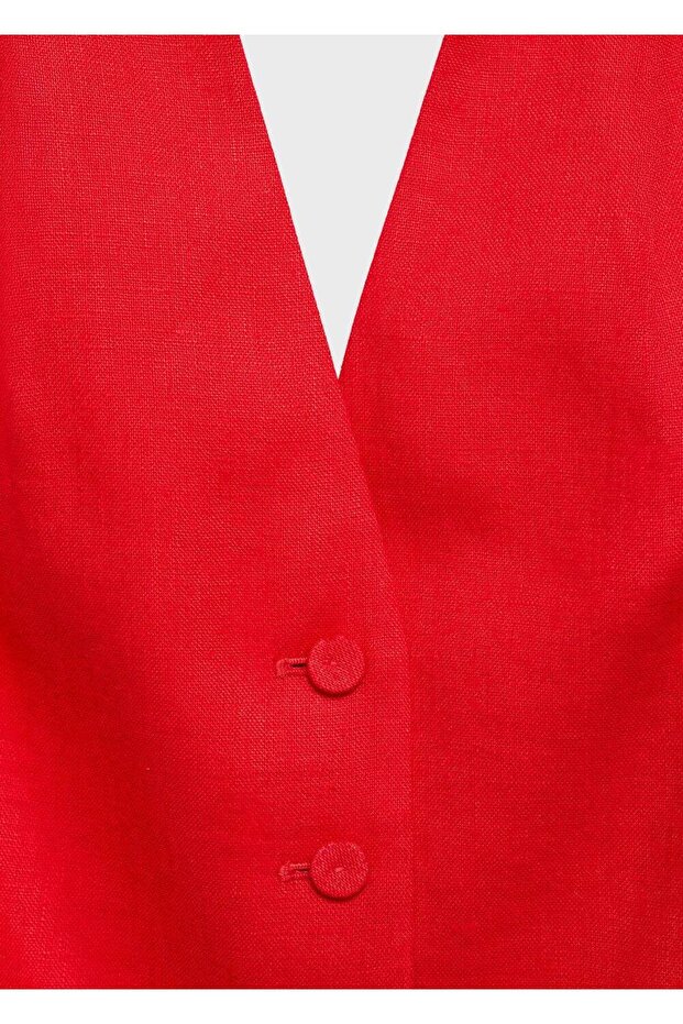 Keten halter yaka yelek - 6