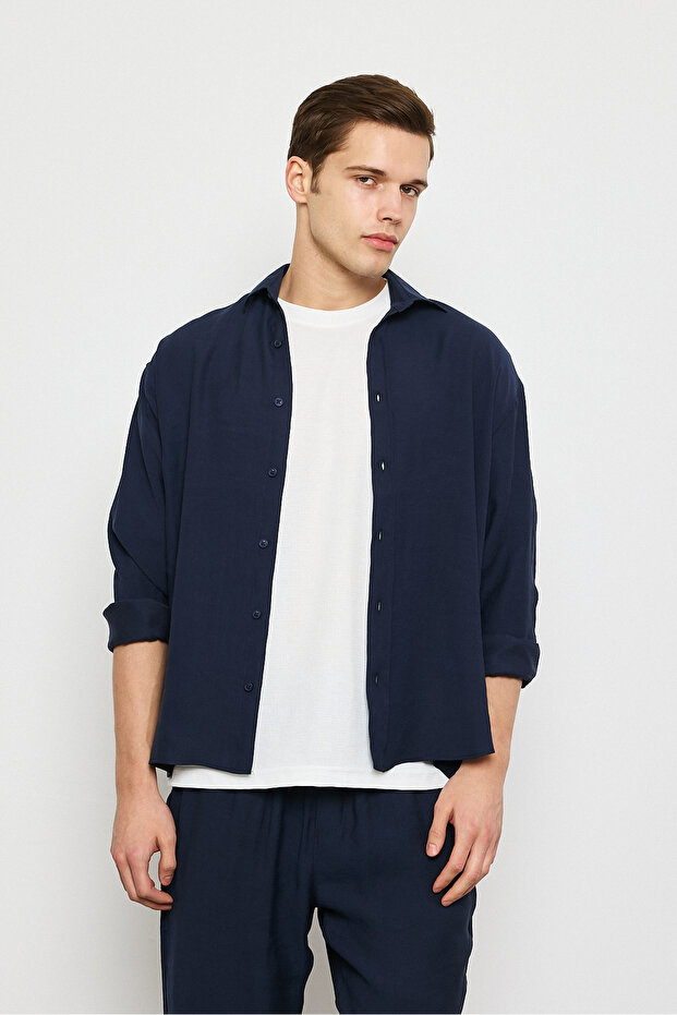 Modal Kumaş Premium Erkek Oversize Gömlek - 1