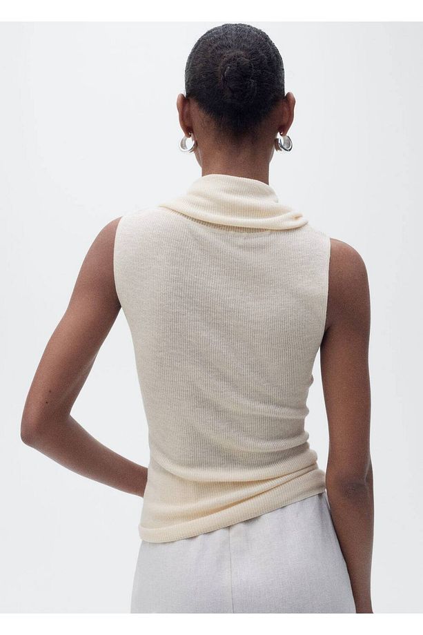 Drape yaka triko bluz - 4