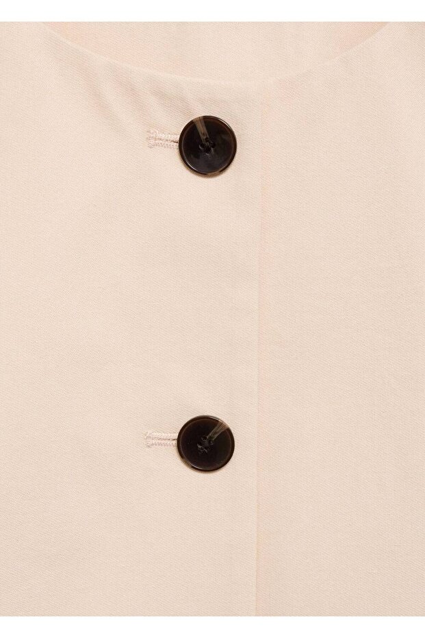 Crop pamuklu düğmeli bluz - 7