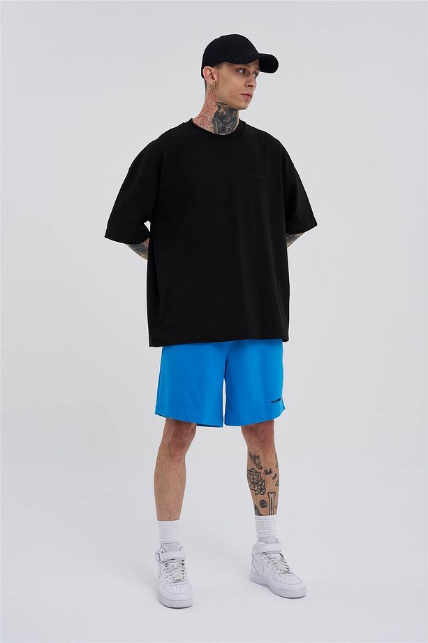 UNISEX OVERSIZE BASIC CEPLİ ŞORT LENS - 5
