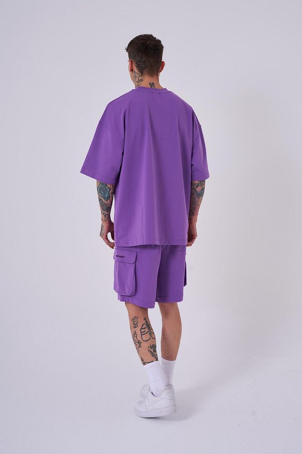 OVERSIZE KARGO CEPLİ BASİC ŞORT NEW PURPLE - 2