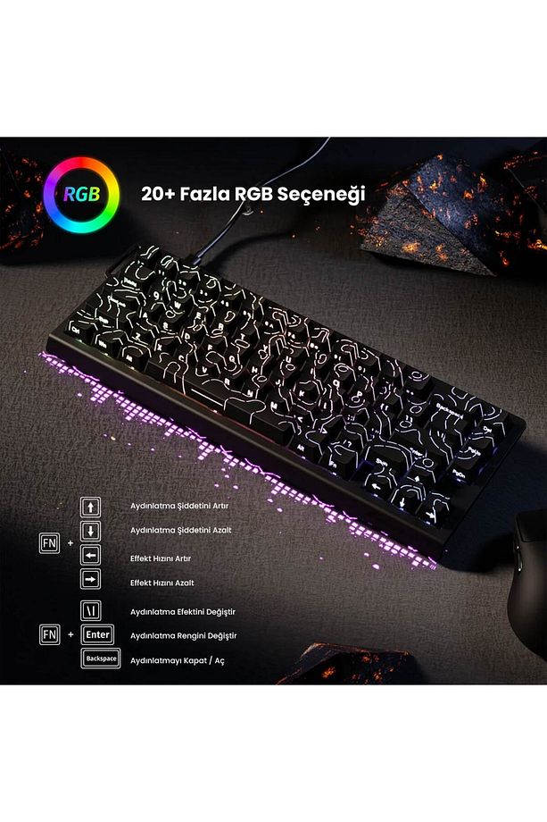 Attack Shark X68 He Manyetik Switch Klavye 8k 0.125ms Gecikme - 4