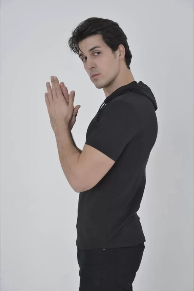Dressify Women’S Fashion Men's Hooded Slim Fit T-Shirt - Black