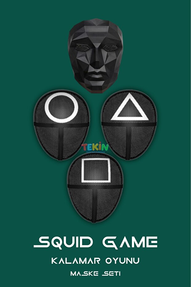 Squid Game Squid Game Face Masks, Set of 4 Wearable Masks - Themed Party Mask - 1