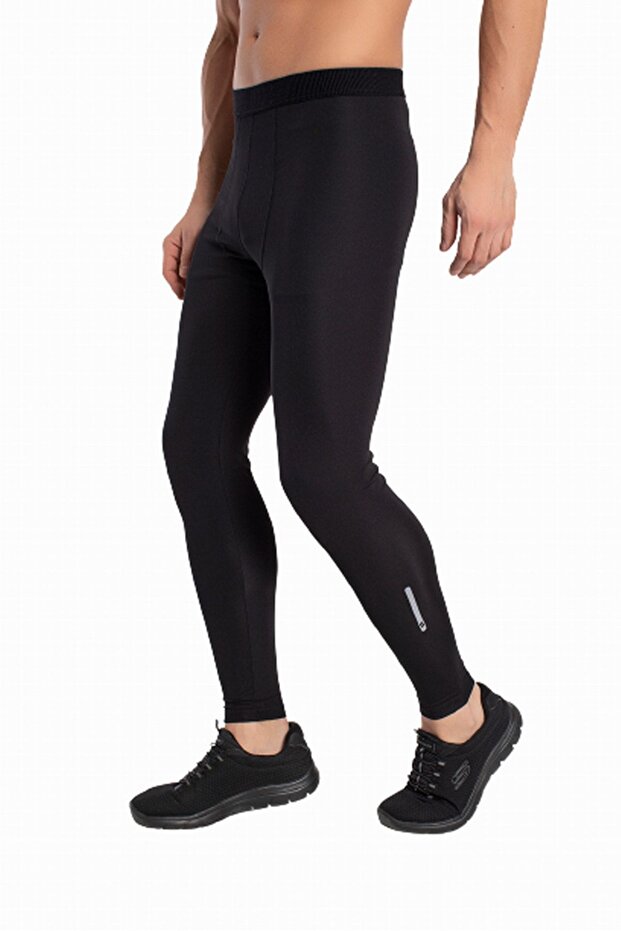 Long Black Men's Sports Leggings 3187