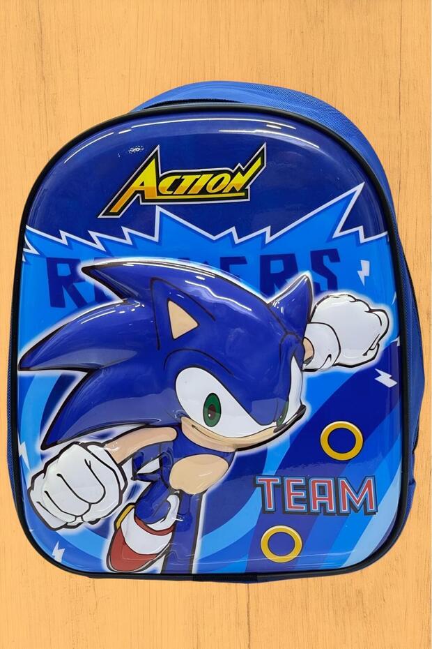 Kindergarten Children's Backpack Hedgehog Sonic Character 3-6 Years Old 5D Embossed Backpack and School Bag