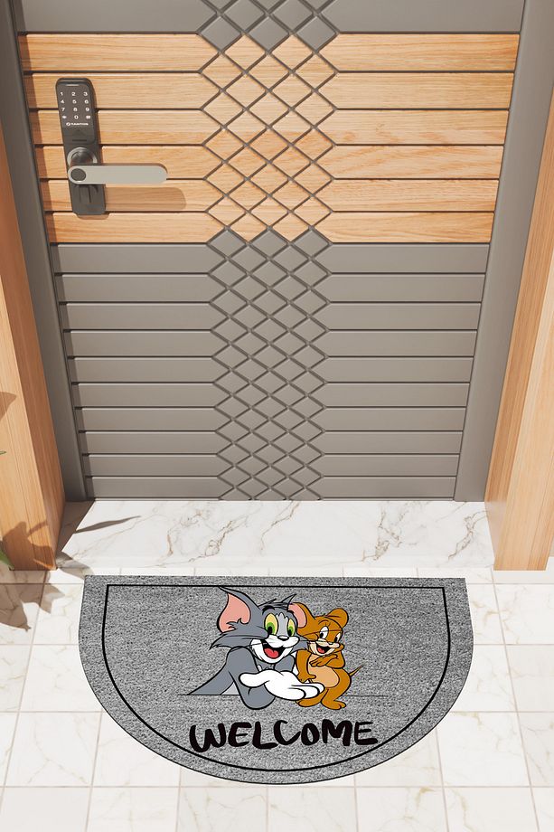 Modern Dijital Paspas Gri Tom ve Jerry Paspas - Kapı Önü Paspası - 2