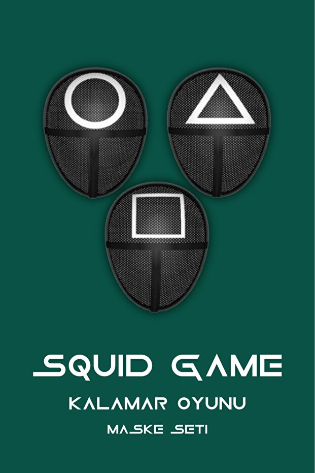 Squid Game Squid Game Face Masks, Set of 4 Wearable Masks - Themed Party Mask - 3