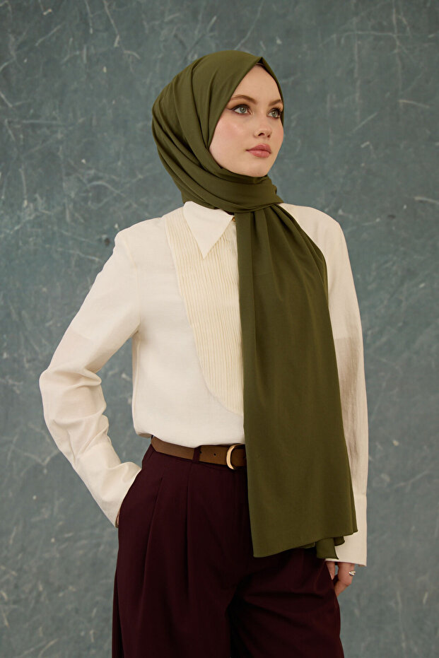 Plain Pattern No Wrinkles Shawl - 7