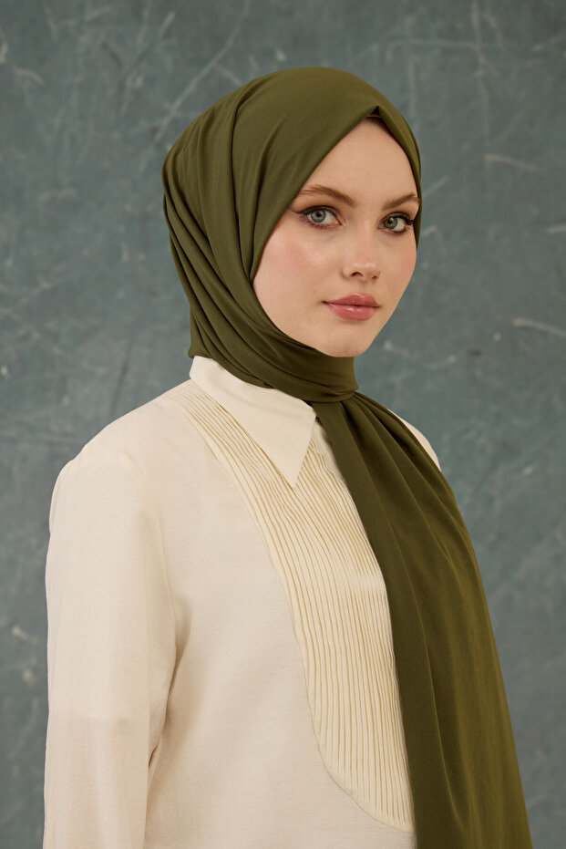 Plain Pattern No Wrinkles Shawl - 4